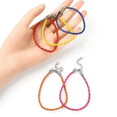 Trendy Braided Imitation Leather Bracelet Making BJEW-YW0001-09-1