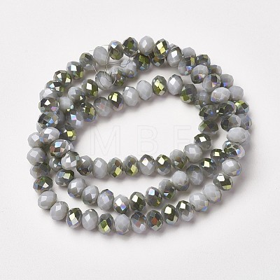 Electroplate Opaque Glass Beads Strands EGLA-A034-P8mm-S13-1
