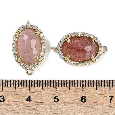 Natural Strawberry Quartz Faceted Oval Links G-B126-07G-07-1