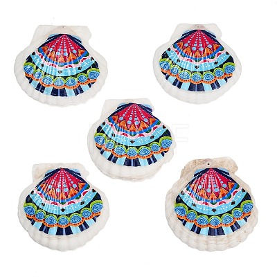Printed Natural Shell Big Pendants SH-CBA93AD-19-1