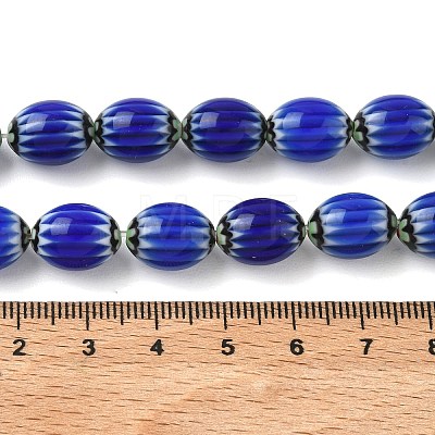 Handmade Millefiori Glass Oval Bead Strands LK-Z001-01A-02-1