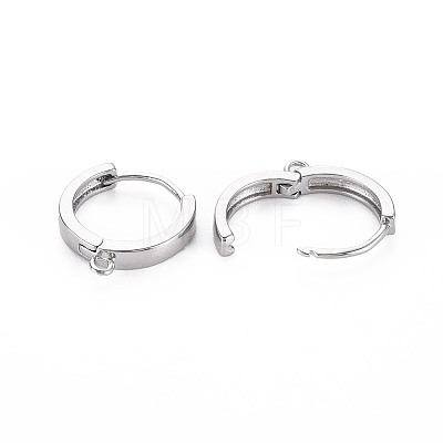Brass Huggie Hoop Earring Findings X-KK-S364-158-1