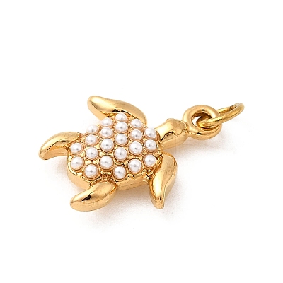 304 Stainless Steel ABS Imitation Pearl Pendants X-STAS-B097-07G-06-1