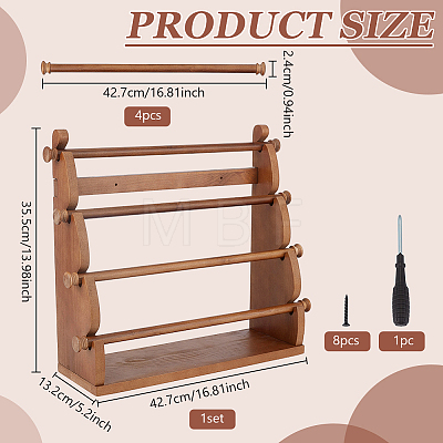 4-Tier Pine Wood Bracelet Organizer Display Riser Stands BDIS-WH0021-002-1