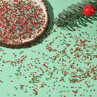 4 Colors 15/0 Christmas TOHO Round  Seed Beads SEED-X0058-30-1