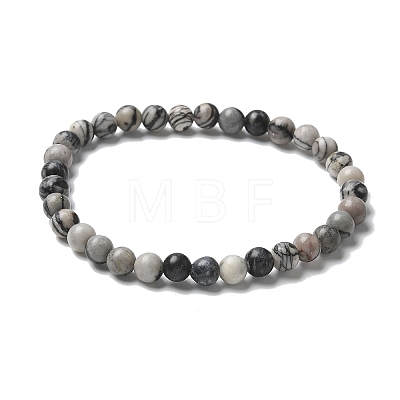 Natural Netstone Bead Stretch Bracelets X-BJEW-K212-A-021-1