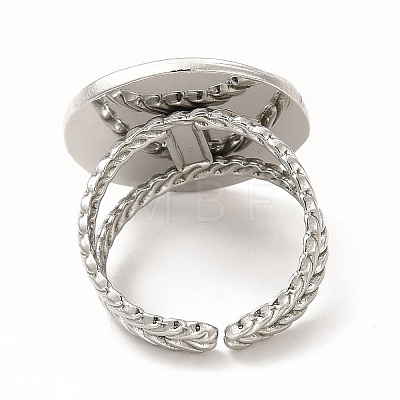 304 Stainless Steel Sun & Moon Planet Open Cuff Ring for Women RJEW-B027-20P-1