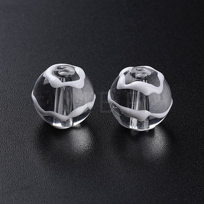 Transparent Glass Enamel Beads GLAA-N049-011B-1