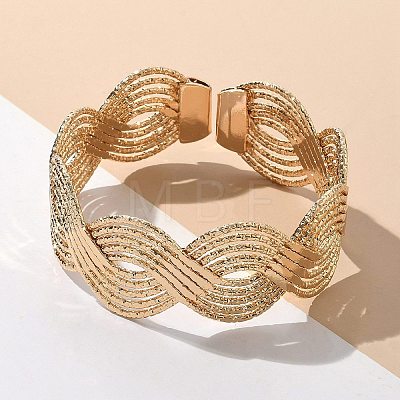 Electrophoresis Iron Cuff Bangles for Women BJEW-M057-02G-1