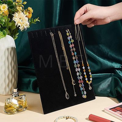 1Pc Velvet Covered Wood Jewelry Necklace Display Planks NDIS-HY0001-01-1