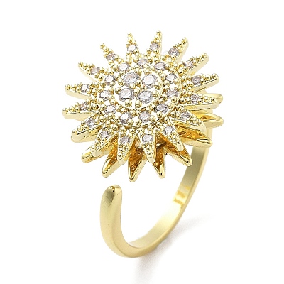Daisy Rotatable Open Cuff Rings for Women LS-RJEW-S402-05G-1