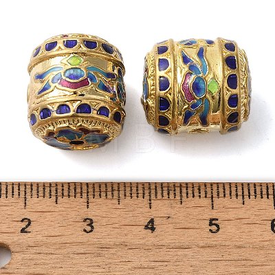 Rack Plating Brass Enamel Beads KK-P276-46G-1