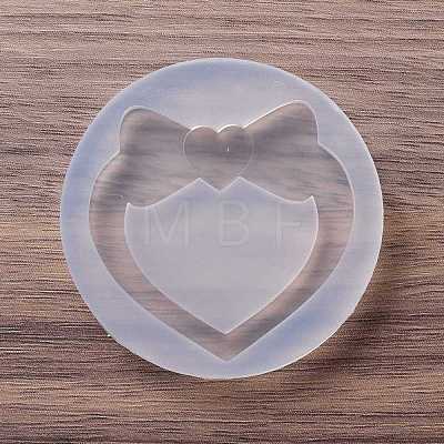 DIY Heart with Bowknot Quicksand Silicone Molds DIY-P067-02-1