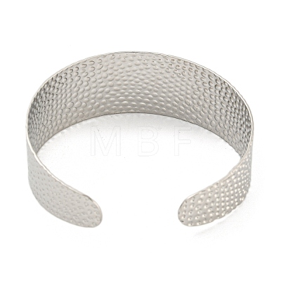 304 Stainless Steel Textured Open Cuff Bangles for Women STAS-M001-16P-1