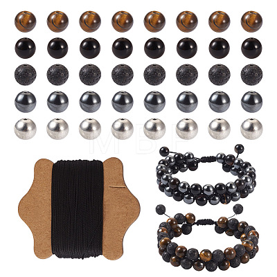 Fashewelry Men's Mixed Stone Bracelet DIY Making Kit DIY-FW0001-11-1