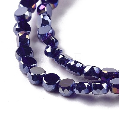 Electroplate Glass Beads Strands GLAA-E036-04-M-1