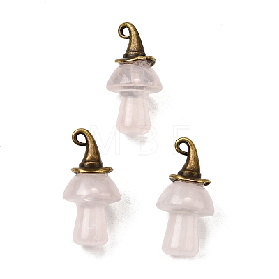 Natural Rose Quartz Mushroom Pendants G-D311-02AB-05-1
