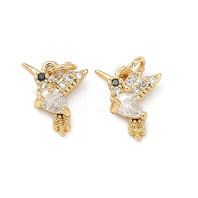 Brass Micro Pave Cubic Zirconia Pendants KK-A291-08G-03-1
