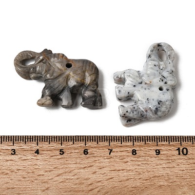 Natural Mixed Gemstone Carved Pendants G-D365-01A-1