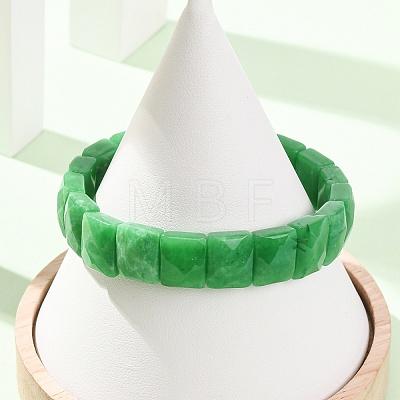 Dyed Natural White Jade Beaded Stretch Bracelets for Unisex G-K303-02P-03-1