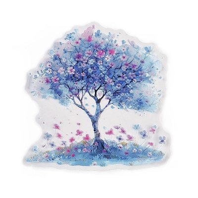 10Pcs 10 Styles Flower Tree Waterproof PET Stickers DIY-G121-03D-1