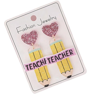 Teachers' Day Printed Acrylic Stud Dangle Earrings for Women WGAB7A7-03-1