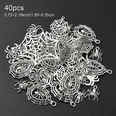 40Pcs 5 Styles Tibetan Style Alloy Pendants FIND-YW0006-36-1