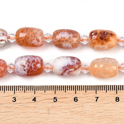 Natural Fire Crackle Agate Beads Strands G-K393-G01-10x14-1