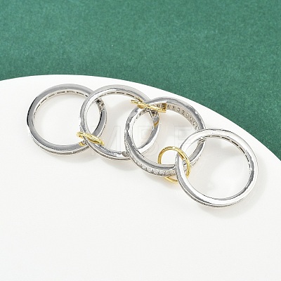 Brass Micro Pave Cubic Zirconia Plain Band Finger Rings for Women RJEW-P160-01H-P01-1