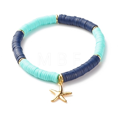 Handmade Polymer Clay Heishi Beads Stretch Bracelets Set BJEW-JB07335-1