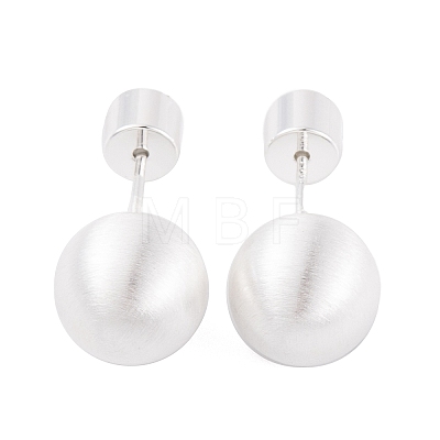 Round Ball Drawbench Brass Ear False Plugs for Women EJEW-G391-24D-S-1