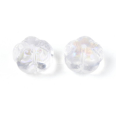 Electroplate Transparent Glass Flower Beads GLAA-T030-04-01-1