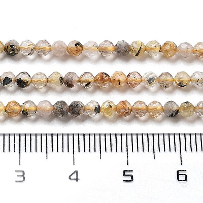 Natural Gold Rutilated Quartz Beads Strands G-G161-A16-05-1