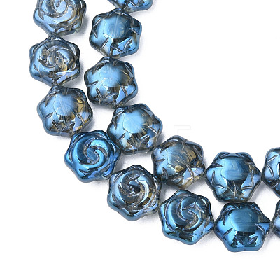 Electroplate Glass Beads Strands EGLA-N008-018-C02-1