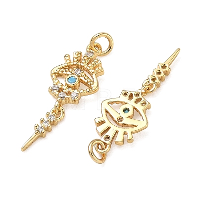 Brass Micro Pave Cubic Zirconia Pendants CU-CBAF0F8-17E-G-1