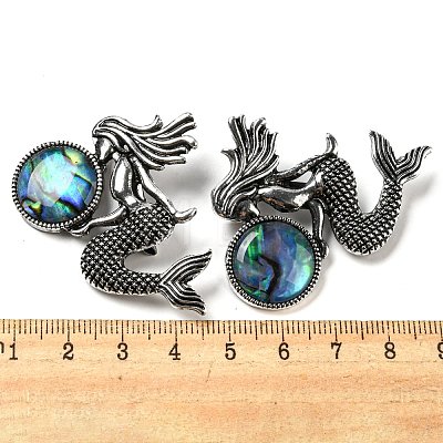 Dual-use Items Alloy Mermaid Brooch JEWB-C026-02H-AS-1