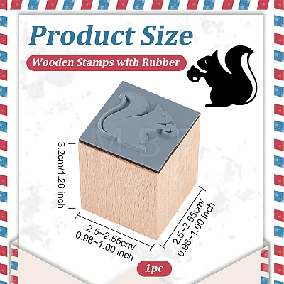 Wooden Stamps with Rubber DIY-WH0002-65E-1