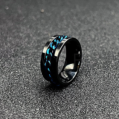 304 Stainless Steel Rotatable Chain Finger Rings for Men FS-WG60CA3-46-1