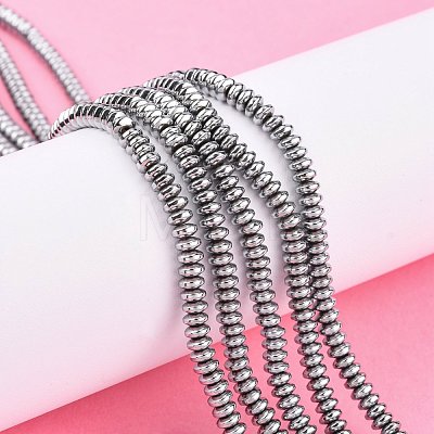 Non-Magnetic Synthetic Hematite Beads Strands G-C124-4x2mm-2-1