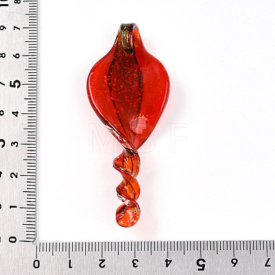 Handmade Gold Sand Lampwork Big Pendants LAMP-T023-09E-1