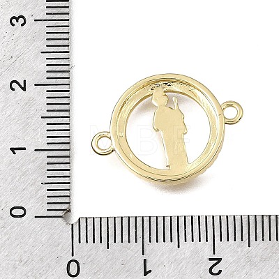 Religion Brass Micro Pave Clear Cubic Zirconia Connector Charms KK-G602-07G-10-1