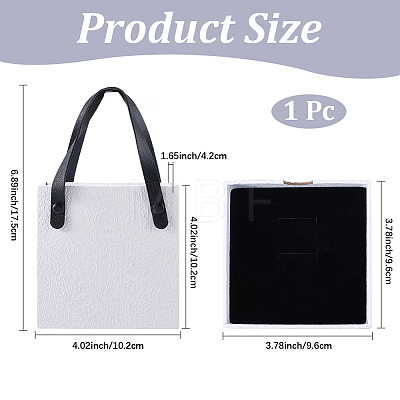 PU Leather Jewelry Set Drawer Boxes with Sponge Inside and Texture Paper Jewelry Tote Bags ABAG-CL0001-66A-1