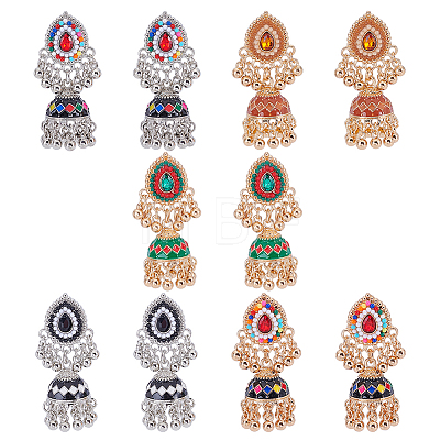 5 Pairs 5 Colors Zinc Alloy Chandelier Earrings EJEW-AN0004-96-1