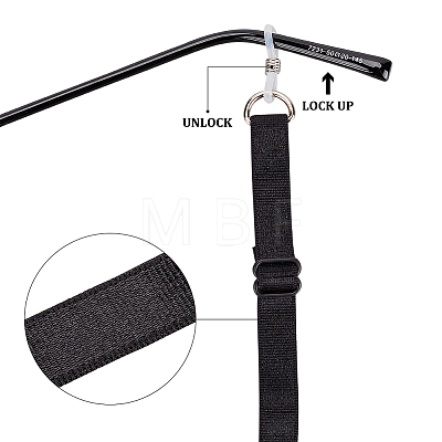 Gorgecraft 4Pcs Nylon Adjustable Sports Eyeglass Strap with Buckle AJEW-GF0006-70-1