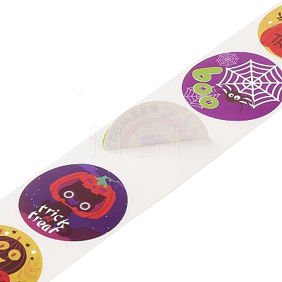 500Pcs Round Halloween Stickers AJEW-S090-03F-1