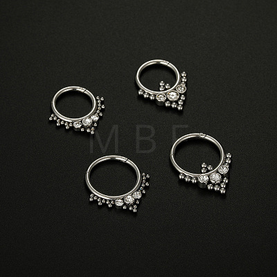 316L Surgical Stainless Steel Micro Pave Clear Cubic Zirconia Nose Rings WG1C8D8-08-1