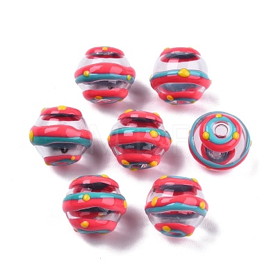 Transparent Glass Enamel Beads GLAA-G084-01D-1