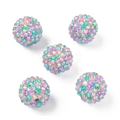 Round Resin Rhinestone Beads OACR-Z035-02D-1