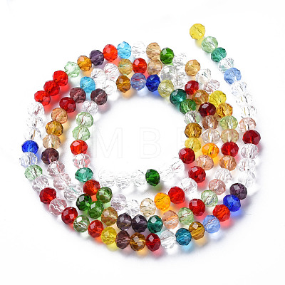 Faceted Glass Beads Strands X-GLAA-S197-001B-B01-1