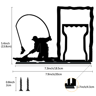 Fishing Pattern Iron Photo Frames AJEW-WH0247-001-1